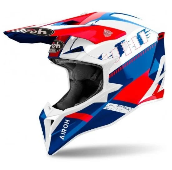 Capacete Airoh Wraap 2025 Feel Azul/Vermelho Brilho - Spinelli